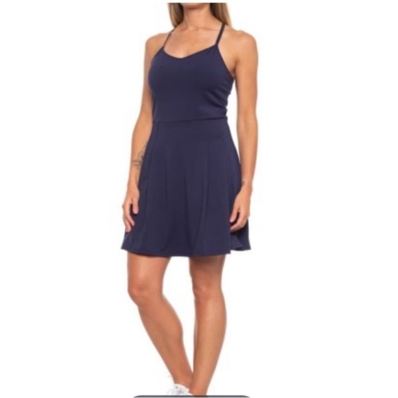 Tommy Bahama Y-Back Pleated Active Dress with Inner Unitard - UPF 50, Sleeveless - Picture 1 of 8